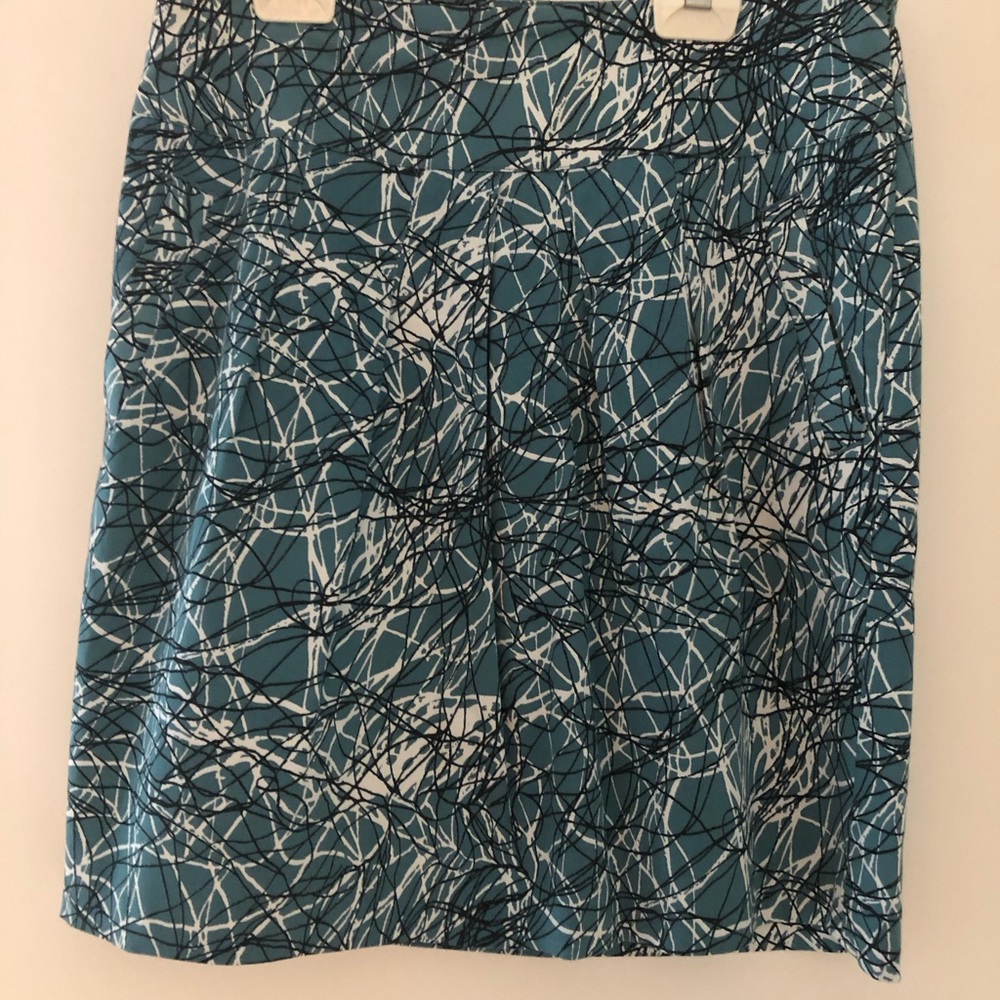 Mexx Teal and White Abstract Mini Skirt